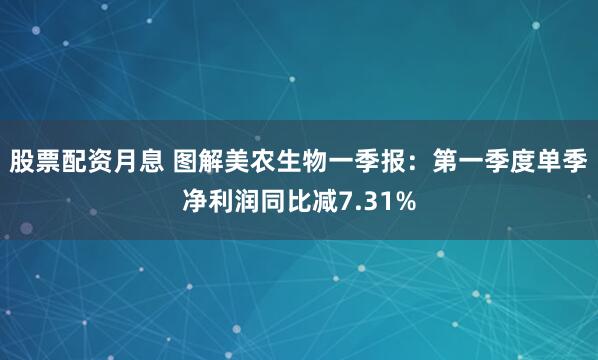 股票配资月息 图解美农生物一季报：第一季度单季净利润同比减7.31%
