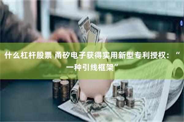 什么杠杆股票 甬矽电子获得实用新型专利授权：“一种引线框架”