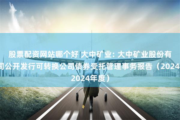 股票配资网站哪个好 大中矿业: 大中矿业股份有限公司公开发行可转换公司债券受托管理事务报告(2024年度)